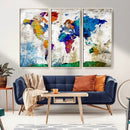 World Map Canvas Print – Framed Travel Map Wall Art for by MyGreatCanvas | Canvas Wall Art Prints | Photo Prints & Wall Decor