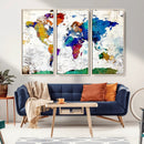 World Map Canvas Print – Detailed Map of the World Wall Art
