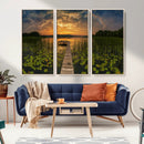 Lake and Flower Wall Art Canvas Print