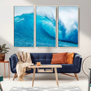 Big Ocean Surfing Wave Wall Art Canvas Print
