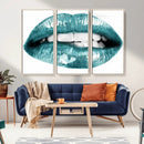 Blue Lips Wall Art Canvas Print