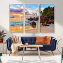 Tropical Island Beach Sunset Canvas Print