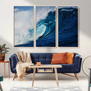 Ocean Wave at Sunset Canvas Art, Large Wall Print of Vibrant