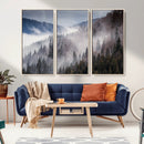 Beautiful Rising Fog in Winter Mountain Landscape- Framed