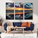 Beach Sunset Print - Stunning Ocean Canvas Artwork with