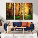 Sunlight Through Trees Wall Art Canvas Print - Autumn Forest