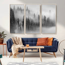 Foggy Misty Forest Canvas Wall Art – Black and White by MyGreatCanvas | Canvas Wall Art Prints | Photo Prints & Wall Decor