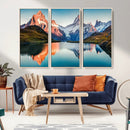 Landscape Mountain and Lake View Wall Art Canvas Print