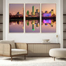 Colorful Dallas City Lights Night Skyline Wall Art Print