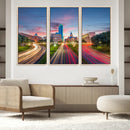 Dallas City Lights Large Wall Art Dallas Cityscape Canvas