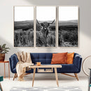 Black and White Highland Cow Canvas Wall Art, Longhorn by MyGreatCanvas | Canvas Wall Art Prints | Photo Prints & Wall Decor