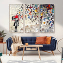 Banksy Art Butterfly Girl Explosion Canvas Art – Vibrant