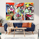 Picasso Style Art Abstract Canvas Wall Art Print , Colorful