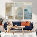 Abstract Blue and Beige Wall Art, Modern Minimalist Canvas