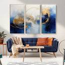 Navy Blue Abstract Wall Art Canvas Print