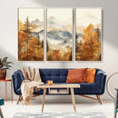 Golden Autumn Forest Wall Art Canvas | Mountain Landscape