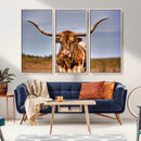 Texas Longhorn Wall Art Print, Framed Longhorn Cow Wall Art