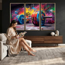 Abstract Graffiti Barbell Canvas Wall Art – Urban Fitness