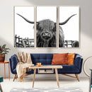 Longhorn Canvas Print, Bighorn Cow Wall Art Canvas Print