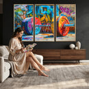 Fitness Gym Barbell Graffiti Wall Art Canvas Print