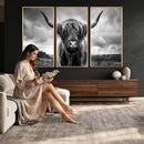 Scottish Cow Wall Art Canvas Print | Longhorn Wall Art |