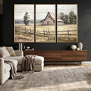 Rustic Farmhouse Barn Wall Art | 3-Panel Framed Gallery Wrap
