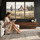 Rustic Farmhouse Barn Wall Art | 3-Panel Framed Gallery Wrap
