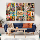 Abstract Art Collage Wall Art Canvas Print – Framed, Ready