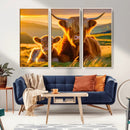 Scottish Cow and Baby Cow Canvas Wall Art Animal Print