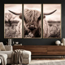 Scottish Cow Longhorn Wall Art Canvas Print