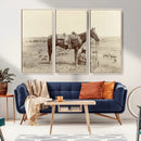 Cowboy Wall Art - Western Horse Canvas Print - Vintage