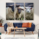 Charming Sheep Portrait Wall Art – Trio of Woolly Companions by MyGreatCanvas | Canvas Wall Art Prints | Photo Prints & Wall Decor