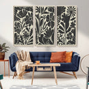Modern Botanical Wall Art - Floral Black and White Canvas