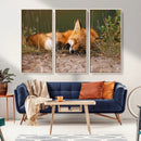 Sleeping Fox Wall Art Canvas Print, Farmhouse Wall Decor and