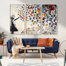 Banksy Graffiti Wall Art Canvas Print: Girl Releasing