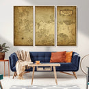 Vintage Game of Thrones Map Wall Art | Westeros and Essos