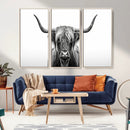 Highland Wall Art Canvas Print – Minimalist Black and White