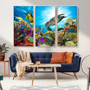 Colorful Coral Reef and Sea Life Turtle Canvas Print, by MyGreatCanvas | Canvas Wall Art Prints | Photo Prints & Wall Decor