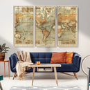 Push Pin World Map Canvas Print – Travel Tracker Wall Art