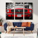Red Mustang Car Wall Art – Framed Classic Vehicle Canvas by MyGreatCanvas | Canvas Wall Art Prints | Photo Prints & Wall Decor