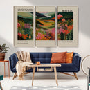 Yayoi Kusama Landscape Canvas Print, Vibrant Floral Mountain