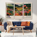 Yayoi Kusama Abstract Print, Vibrant Floral Mountain Art