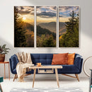 Sunrise Over the Smoky Mountains Canvas Wall Art –