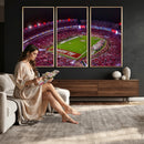 Bryant-Denny Stadium Night Game Triple Canvas Wall Art -