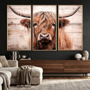 Vintage Scottish Highland Cow Cattle Art Print Farmhouse