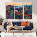 Colorful Abstract Landscape Wall Art Print Canvas - Vibrant