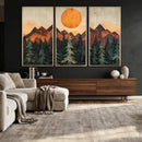 Sunset Mountain Landscape Canvas Wall Art Print - Nature