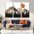 Modern Abstract Mountain Canvas Wall Art Print, Abstract