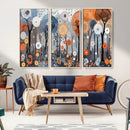 Abstract Winter Landscape Canvas Wall Art Print - Large