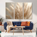Pampas Grass Canvas Wall Art - Elegant Neutral Decor for